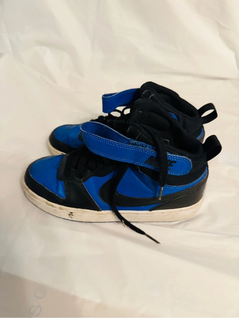 Nike Court Borough Mid 2 CD7782-404 Blue Black High Top Shoes Size 4.5Y